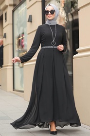 Noir - Neva Style - Robe Hijab - 51231S - Thumbnail