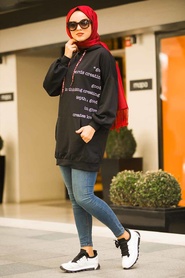 Noir - Neva Style - Sweat-shirt hijab - 1143S - Thumbnail