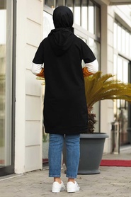 Noir - Neva Style - Sweat-shirt Hijab - 1160S - Thumbnail