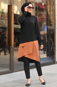 Noir - Neva Style - Tunique Hijab - 12115S - Thumbnail