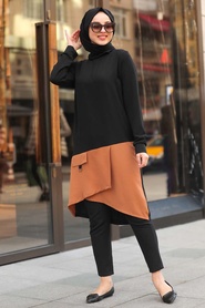Noir - Neva Style - Tunique Hijab - 12115S - Thumbnail