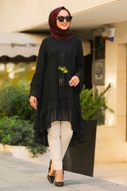 Noir - Neva Style - Tunique Hijab - 39260S - Thumbnail