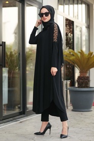 Noir - Neva Style - Tunique Hijab - 40018S - Thumbnail