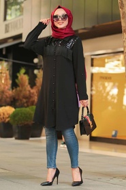 Noir - Neva Style - Tunique Hijab - 40080S - Thumbnail