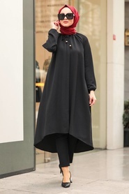 Noir - Neva Style - Tunique Hijab - 444S - Thumbnail