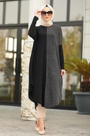 Noir - Neva Style - Tunique Hijab - 4943S - Thumbnail