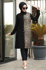 Noir - Neva Style - Tunique Hijab - 4989S - Thumbnail