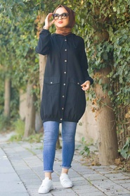Noir - Neva Style - Tunique Hijab - 5756S - Thumbnail