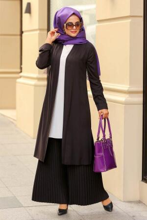 Noir - New Kenza -Combination Hijab 51251S - 1