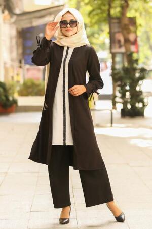 Noir - New Kenza - Combination Hijab 5126S - 1