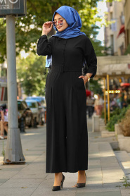 Noir- New Kenza - Robe Hijab 3153S - Thumbnail