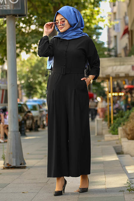 Noir- New Kenza - Robe Hijab 3153S