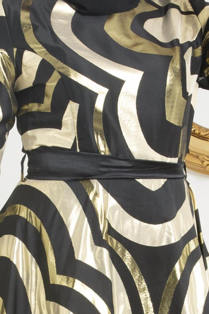 Noir -Tesettürlü Abiye Elbise - Robe de Soirée Hijab 2449S - 2