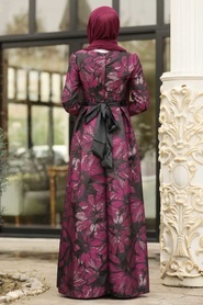 Noir - Tesettürlü Abiye Elbise - Robes de Soirée 82459S - Thumbnail