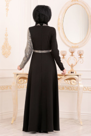 Or-Nayla Collection -Robe de Soirée Hijab 1234GOLD - Thumbnail