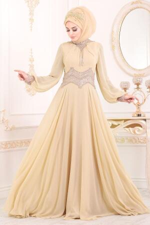 Or- Nayla Collection - Robe de Soirée Hijab 4678GOLD - 1