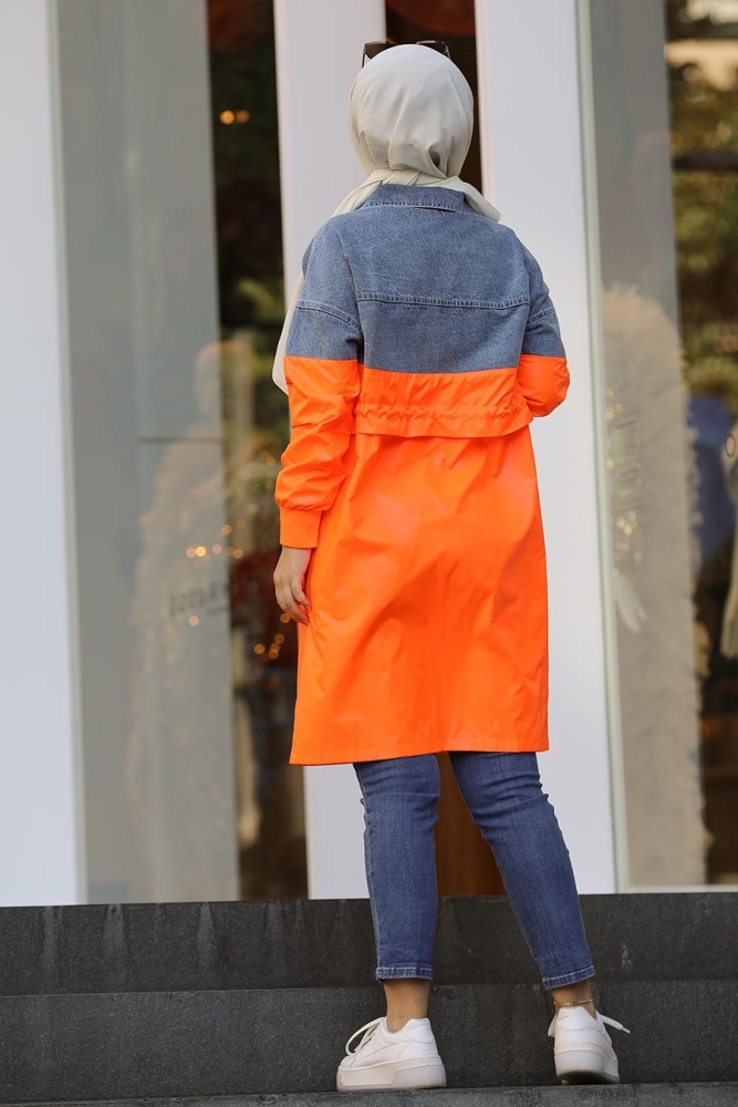 Orange Hijab Coat 1285T - 3