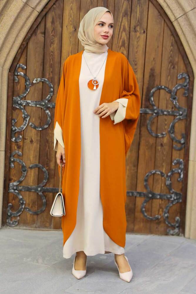 Orange Hijab Dress 3421T - 2