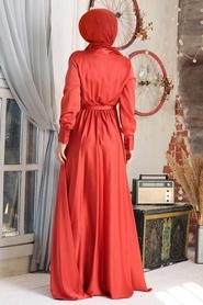 Neva Style - Stylish Orange Muslim Prom Dress 1418T - Thumbnail