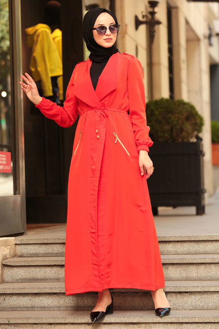 Orange Hijab Coat 5032T