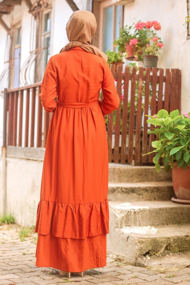 Orange - Neva Style - Robe Hijab - 42820T - 3
