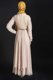 OzDuman - Beige Hijab Dress 6612BEJ - Thumbnail