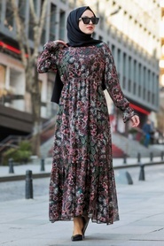 Patterned Hijab Dress 100661DSN - Thumbnail