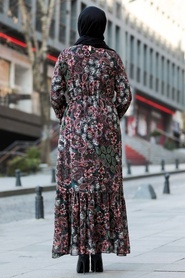 Patterned Hijab Dress 100661DSN - Thumbnail