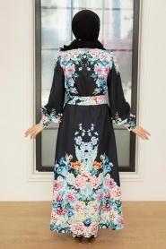 Patterned Hijab Dress 22144DSN2 - Thumbnail
