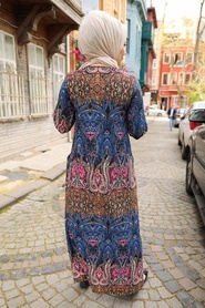 Patterned Hijab Dress 6681DSN - Thumbnail