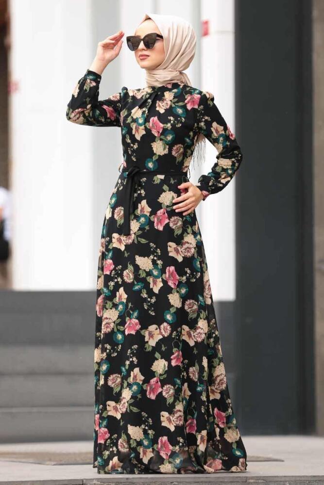 Patterned Hijab Dress 815237DSN - 1