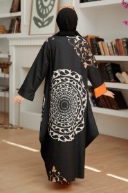 Patterned Hijab Turkish Abaya 63521DSN3 - Thumbnail
