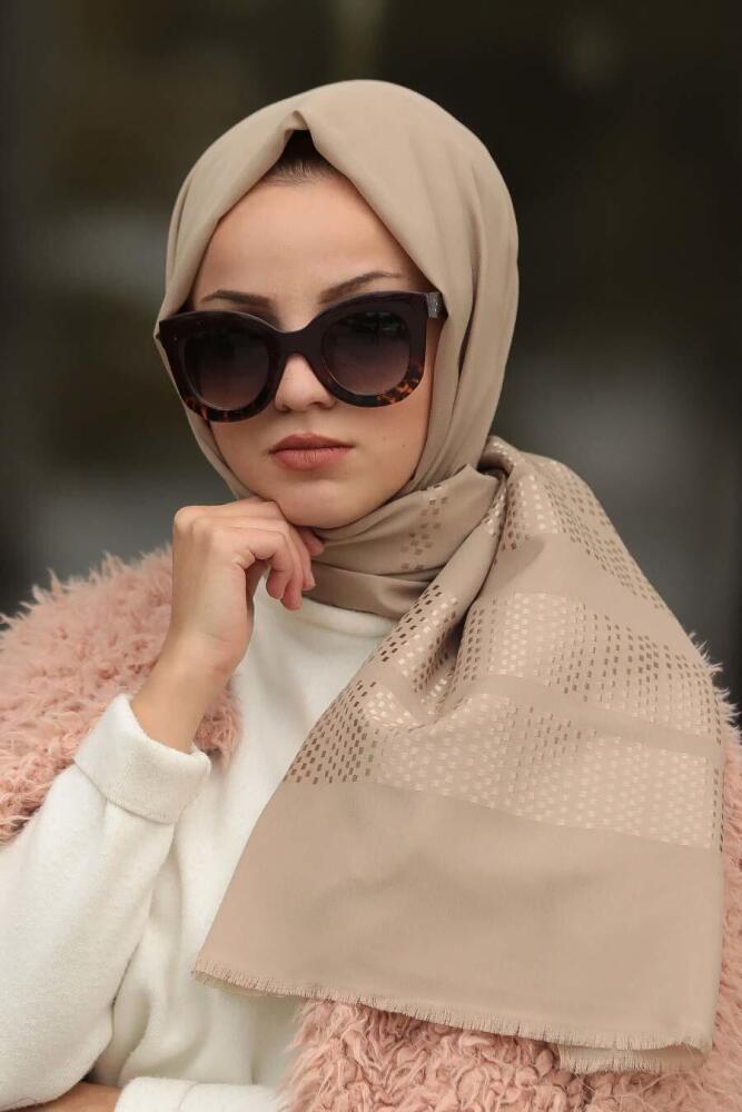Patterned Mink Color Shawl 7505V - 1