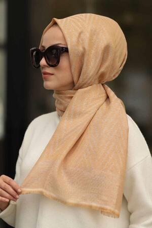 Patterned Mustard Hijab Shawl 7506HR - 1