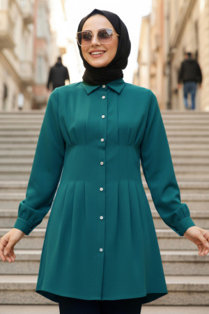 Pens Detailed Green Modest Tunic 10500Y 