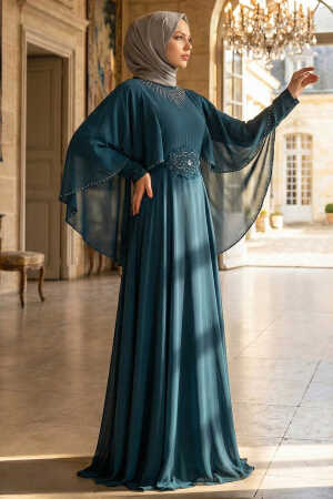 Neva Style -Modern Pertol Blue Modest Bridesmaid Dress 91501PM - 1