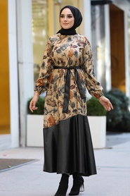 Petrol Green Hijab Dress 7635PY - Thumbnail