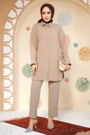 Pileli Vizon Tesettür İkili Takım 2817V - NEVA STYLE