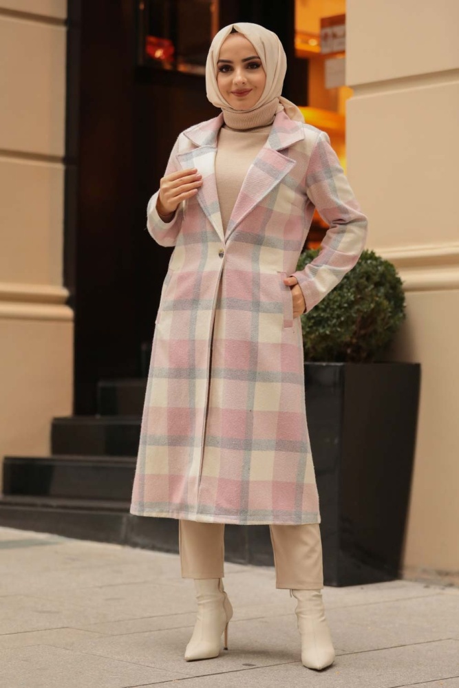 Pink Hijab Coat 55890P - 1