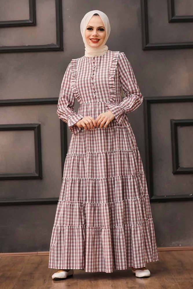 Pink Hijab Dress 27090P - 1