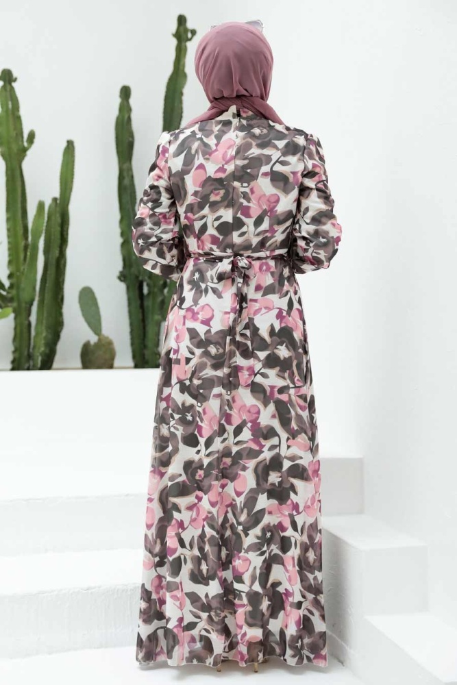 Pink Hijab Dress 2925P - 2