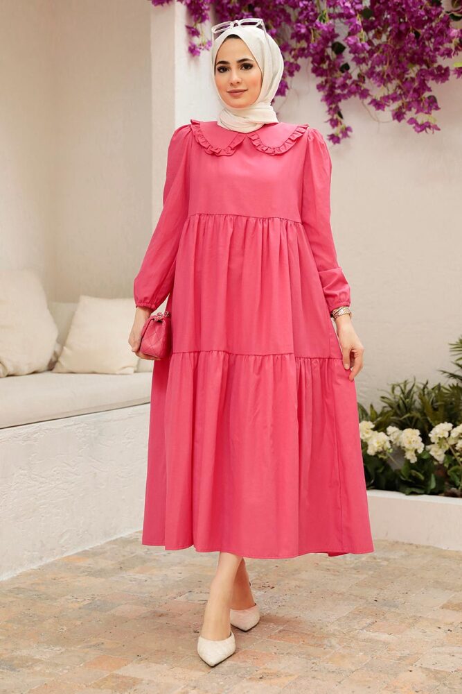Pink Hijab Dress 50081P - 4