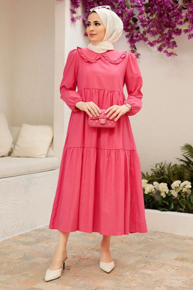 Pink Hijab Dress 50081P - 5