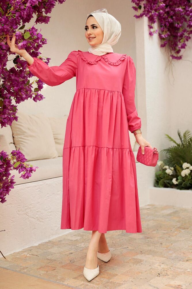 Pink Hijab Dress 50081P - 1