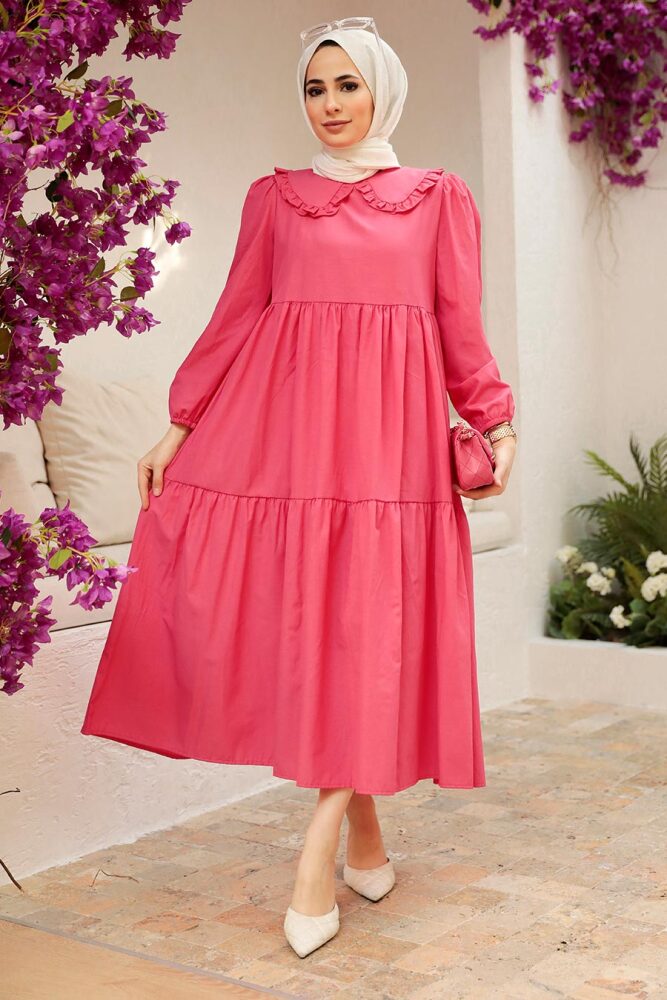 Pink Hijab Dress 50081P - 3