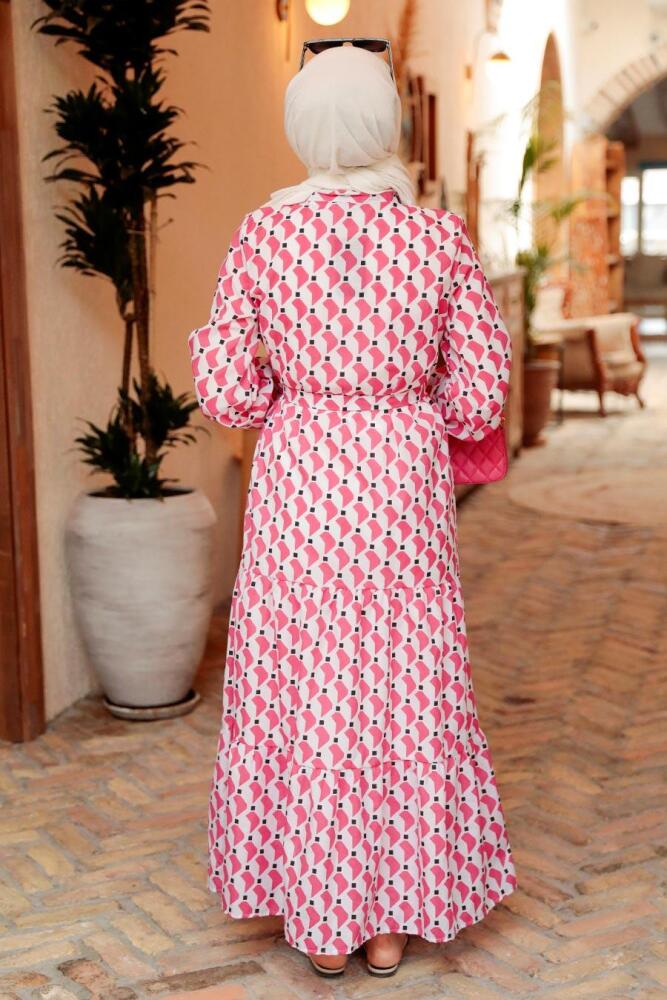 Pink Hijab Dress 57221P - 2