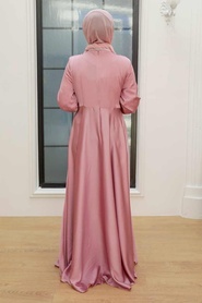 Neva Style - Pink Turkish Hijab Evening Gown 1420P - Thumbnail