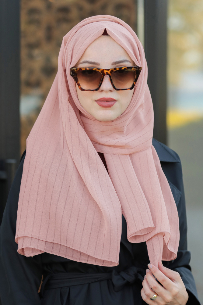 Pink Hijab Shawl 7549P - 1