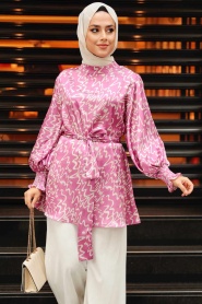 Pink Hijab Tunic 2445P - Thumbnail