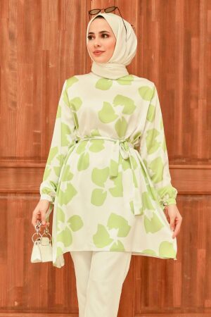 Pistachio Green Hijab Tunic 5650FY - 2